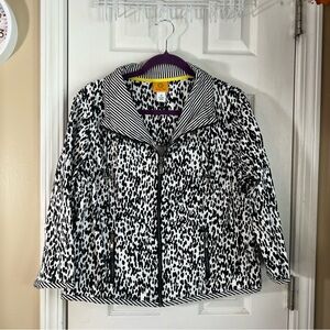 Ruby Rd. Black and White Animal Print Jacket